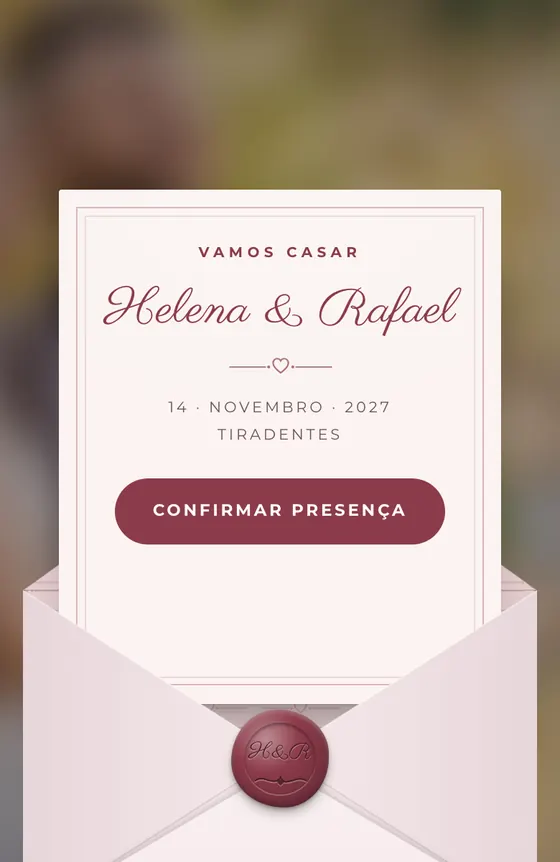 Capa: Envelope com lacre · Romântico