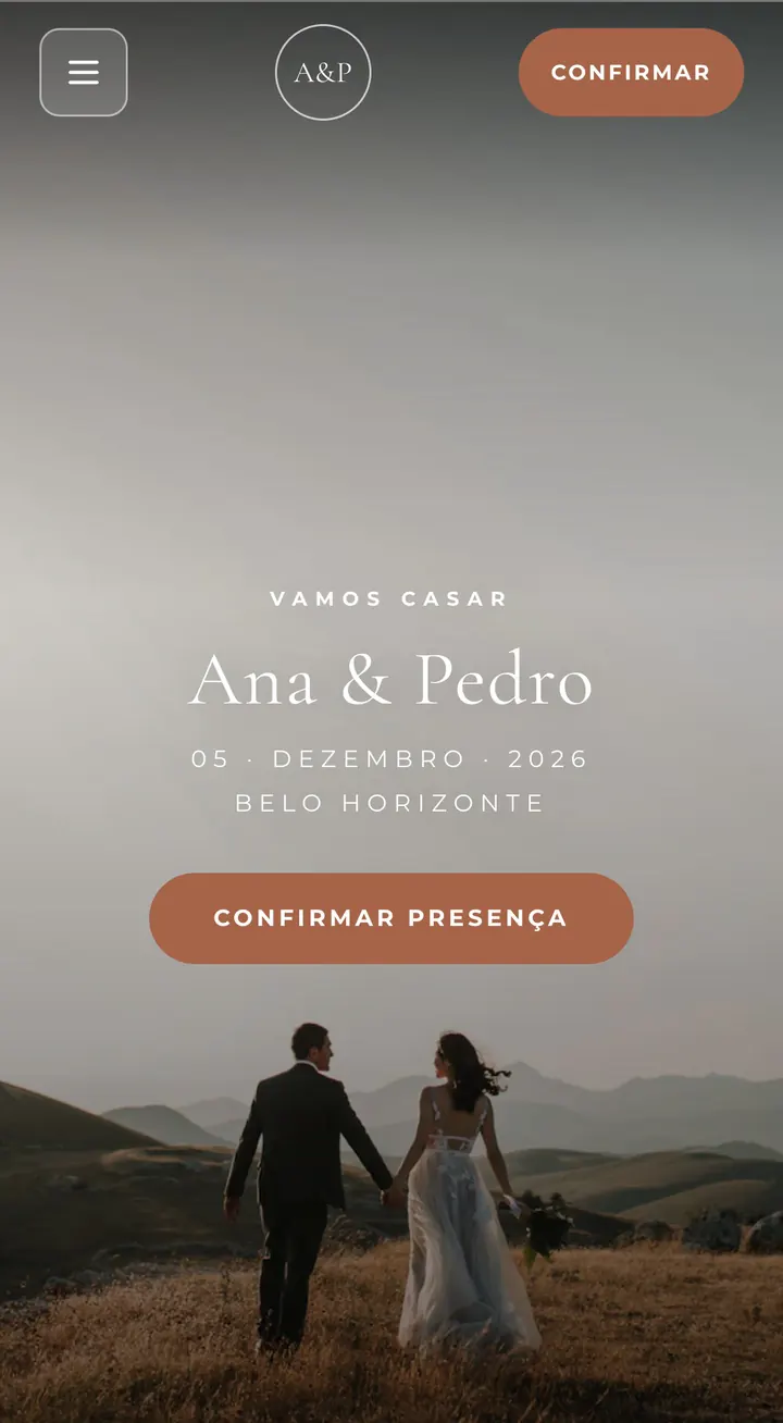 Capa do site no modelo Boho Terroso