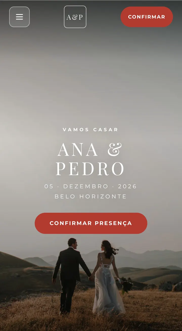 Capa do site no modelo Editorial